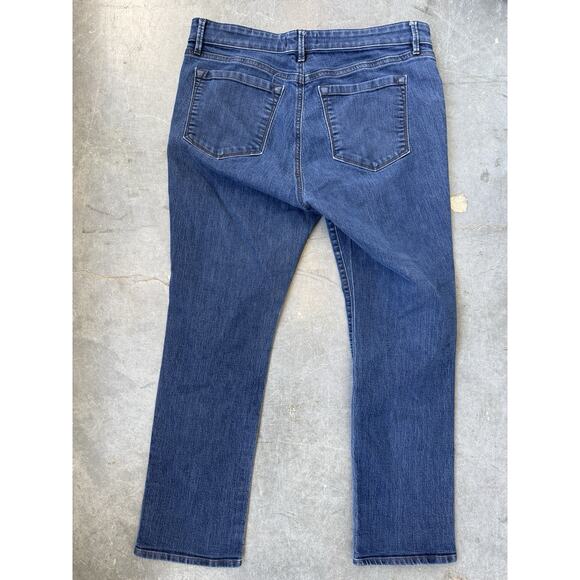 5 for $17 Loft Outlet Jeans Women’s 12 Blue Dark Wash Curvy Strait Denim Button - Picture 7 of 7